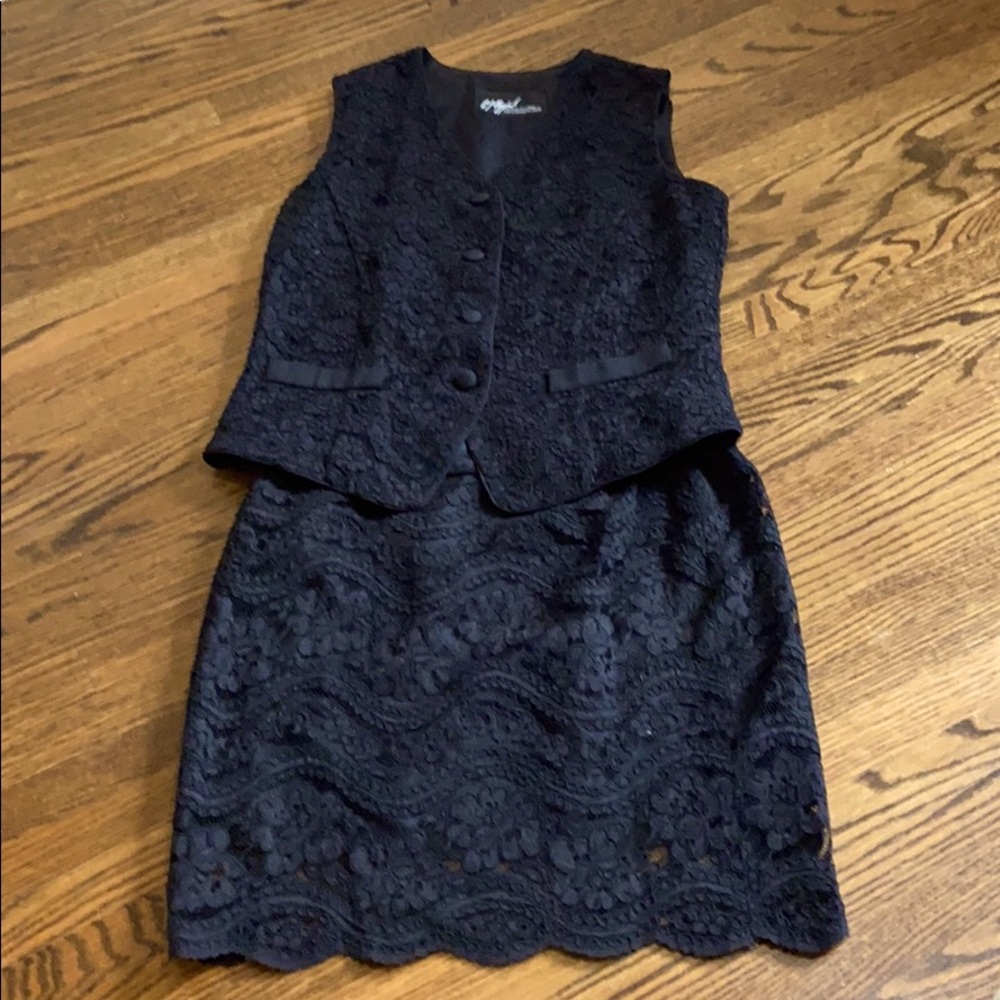 2 Piece — Skirt and Vest — All Lace